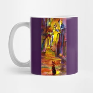 Medieval alley by night in Florence Mug